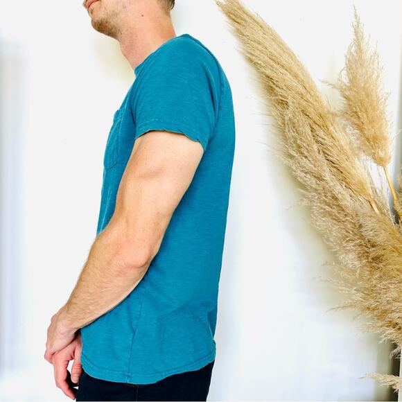 S/2 MENS GOODFELLOW & CO Black Blue Pocket Cotton Short Sleeve Tee Shirt Top M - Picture 8 of 16